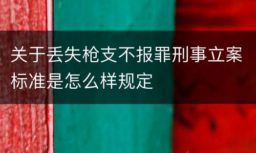 关于丢失枪支不报罪刑事立案标准是怎么样规定