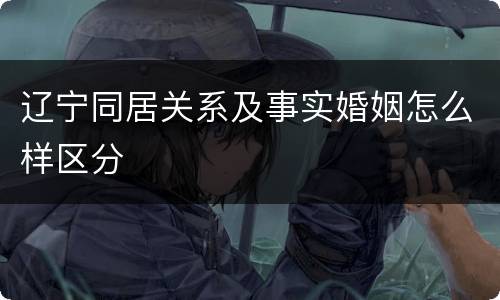 辽宁同居关系及事实婚姻怎么样区分