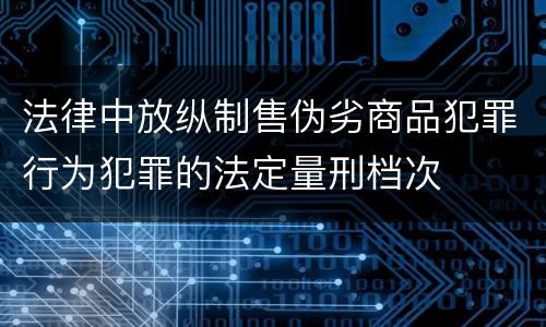 法律中放纵制售伪劣商品犯罪行为犯罪的法定量刑档次