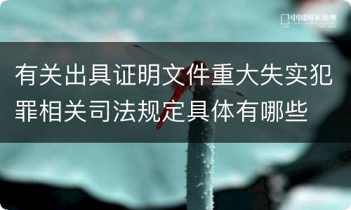 有关出具证明文件重大失实犯罪相关司法规定具体有哪些