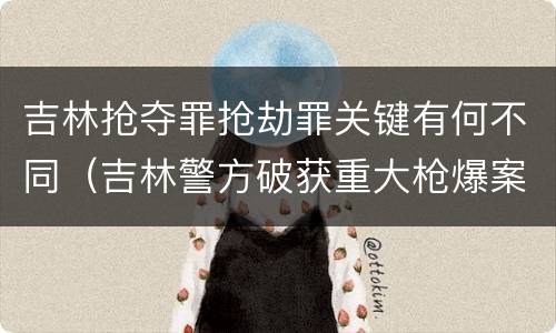 吉林抢夺罪抢劫罪关键有何不同（吉林警方破获重大枪爆案）