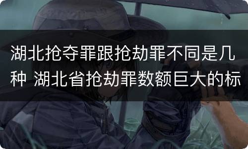 湖北抢夺罪跟抢劫罪不同是几种 湖北省抢劫罪数额巨大的标准