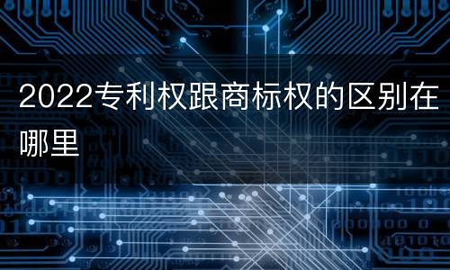 2022专利权跟商标权的区别在哪里