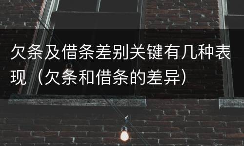 欠条及借条差别关键有几种表现（欠条和借条的差异）