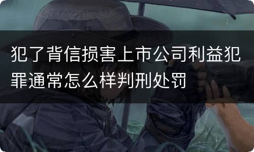 犯了背信损害上市公司利益犯罪通常怎么样判刑处罚
