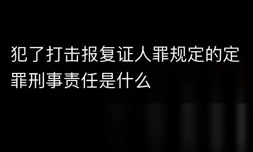 犯了打击报复证人罪规定的定罪刑事责任是什么