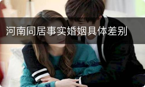 河南同居事实婚姻具体差别