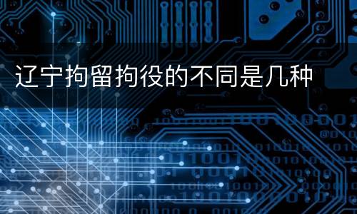 辽宁拘留拘役的不同是几种