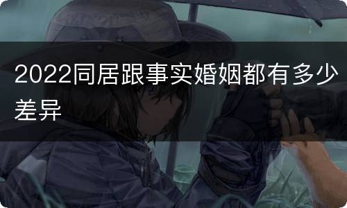 2022同居跟事实婚姻都有多少差异