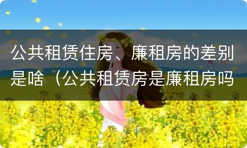 公共租赁住房、廉租房的差别是啥（公共租赁房是廉租房吗）