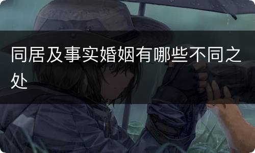 同居及事实婚姻有哪些不同之处