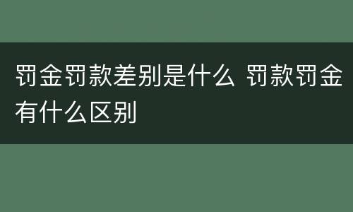 罚金罚款差别是什么 罚款罚金有什么区别