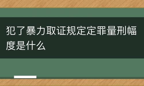 犯了暴力取证规定定罪量刑幅度是什么