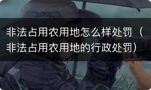 非法占用农用地怎么样处罚（非法占用农用地的行政处罚）