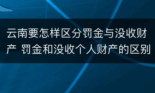 云南要怎样区分罚金与没收财产 罚金和没收个人财产的区别