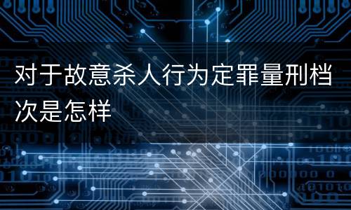 对于故意杀人行为定罪量刑档次是怎样