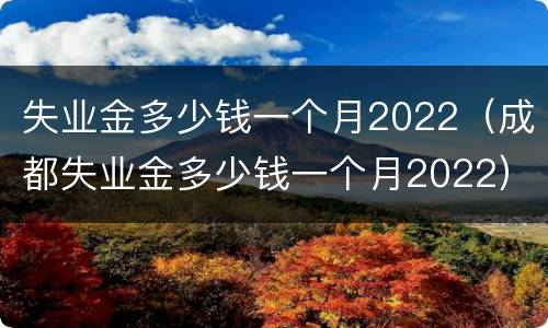 失业金多少钱一个月2022（成都失业金多少钱一个月2022）