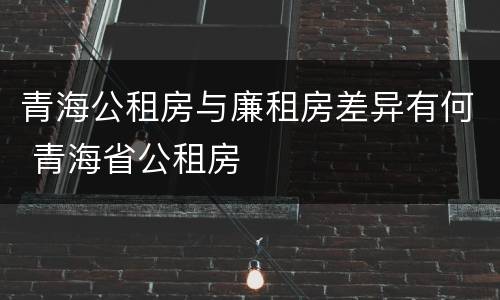 青海公租房与廉租房差异有何 青海省公租房