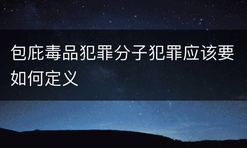 包庇毒品犯罪分子犯罪应该要如何定义