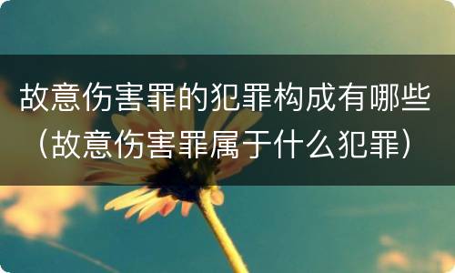 故意伤害罪的犯罪构成有哪些（故意伤害罪属于什么犯罪）