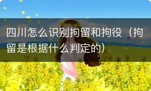 四川怎么识别拘留和拘役（拘留是根据什么判定的）