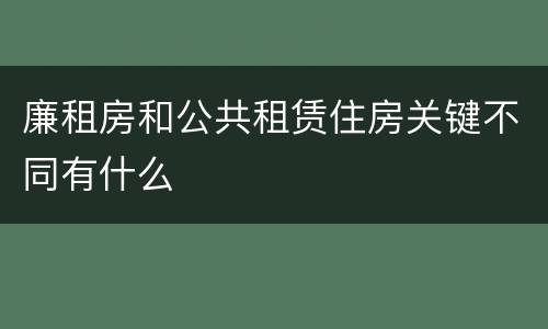 廉租房和公共租赁住房关键不同有什么