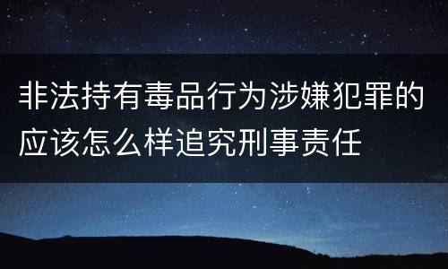 非法持有毒品行为涉嫌犯罪的应该怎么样追究刑事责任