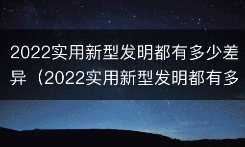 2022实用新型发明都有多少差异（2022实用新型发明都有多少差异的）