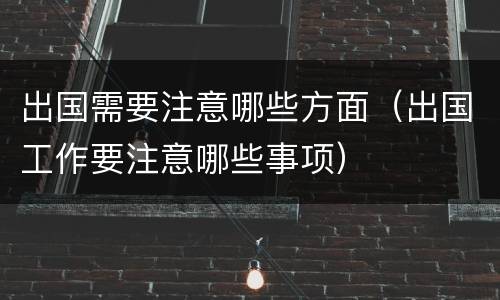出国需要注意哪些方面（出国工作要注意哪些事项）