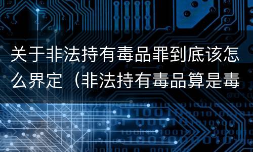 关于非法持有毒品罪到底该怎么界定（非法持有毒品算是毒品犯罪吗）