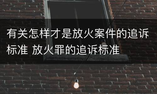 有关怎样才是放火案件的追诉标准 放火罪的追诉标准