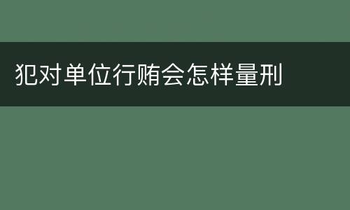 犯对单位行贿会怎样量刑