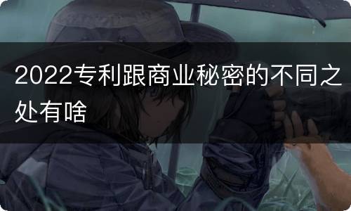 2022专利跟商业秘密的不同之处有啥