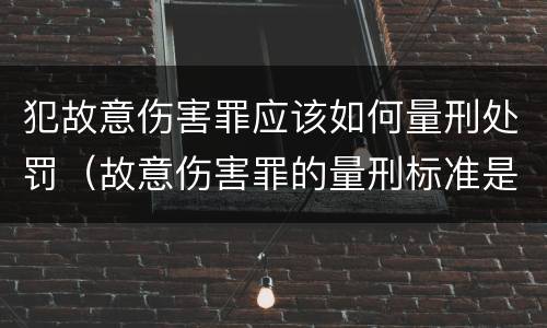 犯故意伤害罪应该如何量刑处罚（故意伤害罪的量刑标准是什么）