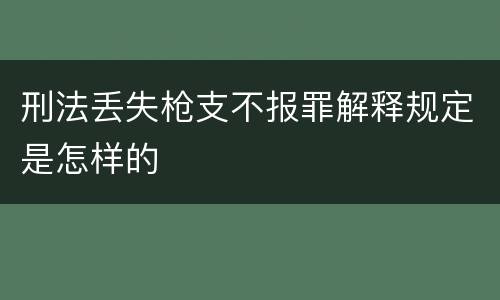 刑法丢失枪支不报罪解释规定是怎样的