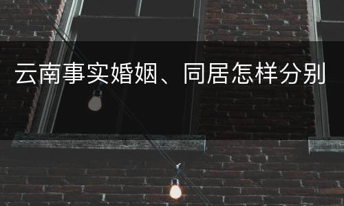 云南事实婚姻、同居怎样分别