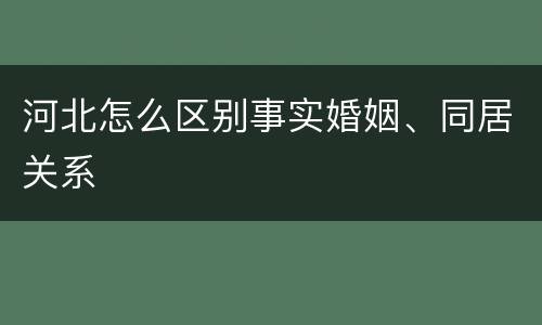 河北怎么区别事实婚姻、同居关系