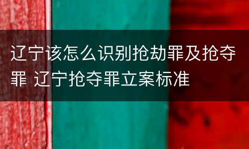 辽宁该怎么识别抢劫罪及抢夺罪 辽宁抢夺罪立案标准