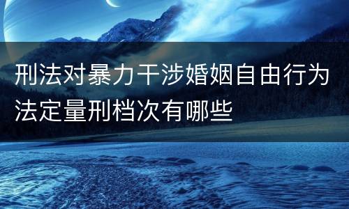 刑法对暴力干涉婚姻自由行为法定量刑档次有哪些