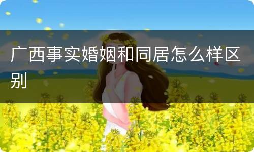 广西事实婚姻和同居怎么样区别