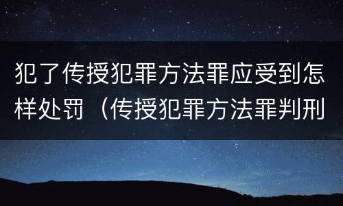 犯了传授犯罪方法罪应受到怎样处罚（传授犯罪方法罪判刑案例）