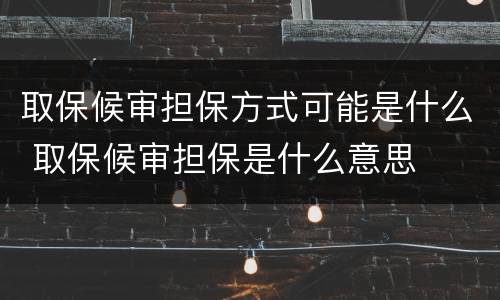 取保候审担保方式可能是什么 取保候审担保是什么意思