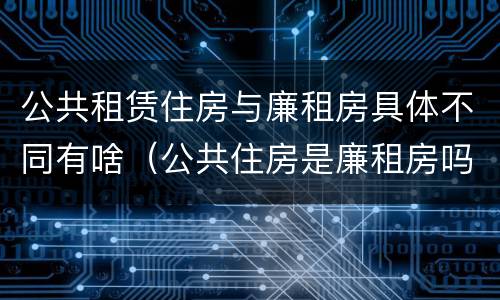 公共租赁住房与廉租房具体不同有啥（公共住房是廉租房吗）