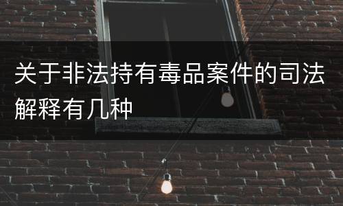 关于非法持有毒品案件的司法解释有几种