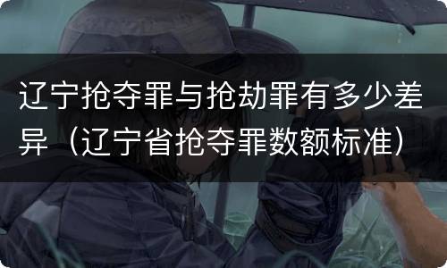辽宁抢夺罪与抢劫罪有多少差异（辽宁省抢夺罪数额标准）