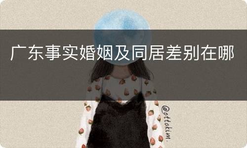 广东事实婚姻及同居差别在哪