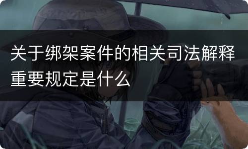关于绑架案件的相关司法解释重要规定是什么