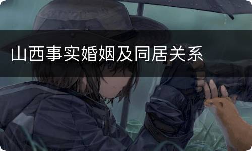山西事实婚姻及同居关系