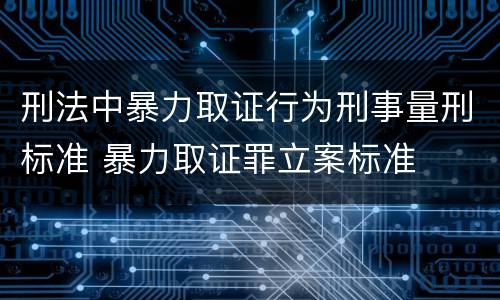刑法中暴力取证行为刑事量刑标准 暴力取证罪立案标准