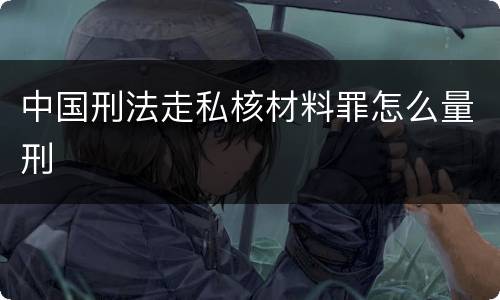 中国刑法走私核材料罪怎么量刑